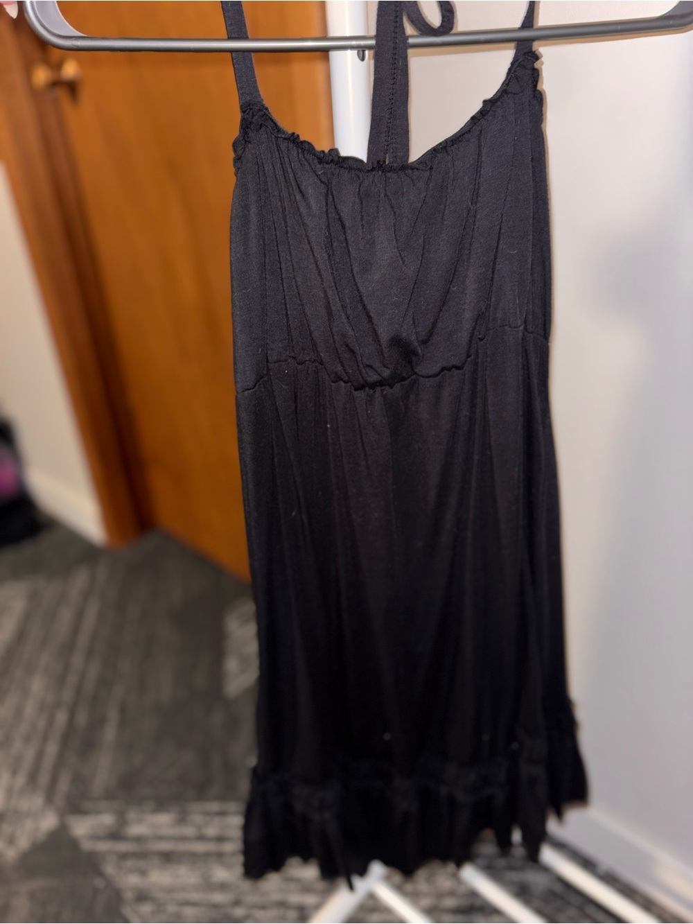 Women's Black A-Line dress with Ruffle Hem